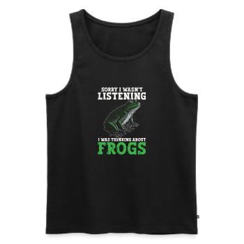 Herpetologist Amphibian Funny I Was Thinking About - Männer Premium Bio Tank Top - Schwarz - Vorne - Michal (187cm)