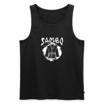 Sambo Ring Sports Suit Arts Martiaux Russie Martiale - Débardeur bio Premium Homme - noir - Devant - AI Model Male 178 light (178cm)