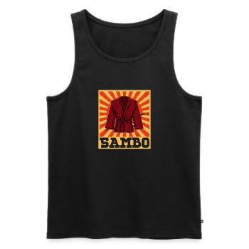 Sambo wrestling martial arts fighters martial artists - Men's Premium Organic Tank Top - black - Front - Michal (187cm)