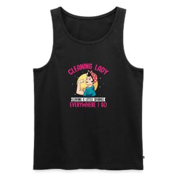 Haushaltshilfe Reinigungskraft Haushälterin - Männer Premium Bio Tank Top - Schwarz - Vorne - Michal (187cm)