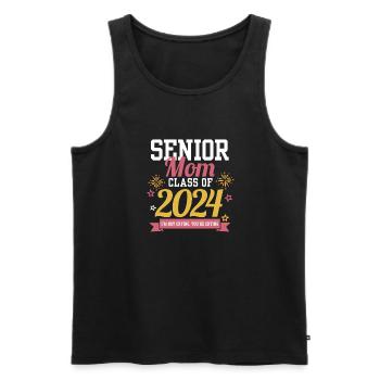 Fière maman d’une classe de maman senior diplômée de 2024 - Débardeur bio Premium Homme - noir - Devant - AI Model Male 178 light (178cm)