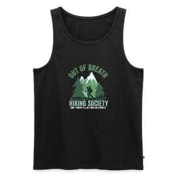 Out of Breath Hiking Society Funny Mountain Hiker - Männer Premium Bio Tank Top - Schwarz - Vorne - Michal (187cm)