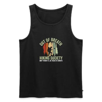 Funny Hiker Out of Breath Hiking Society - Männer Premium Bio Tank Top - Schwarz - Vorne - AI Model Male 178 light (178cm)