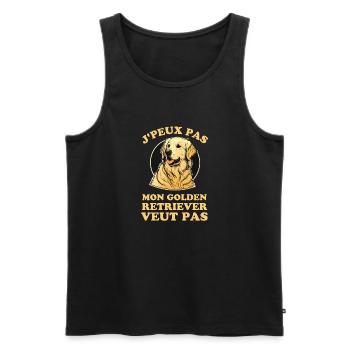 Chien de race golden retriever - Débardeur bio Premium Homme - noir - Devant - Michal (187cm)