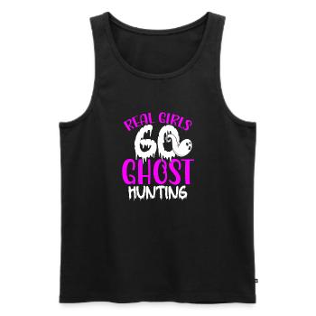 De vraies filles partent à la chasse aux fantômes à Halloween - Débardeur bio Premium Homme - noir - Devant - Michal (187cm)