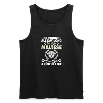 Maltese Owner Gifts - Men's Premium Organic Tank Top - black - Front - Michal (187cm)