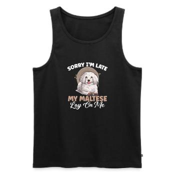 Maltese Owner Gifts - Men's Premium Organic Tank Top - black - Front - Michal (187cm)