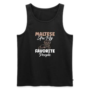 Cadeaux de propriétaire maltais - Débardeur bio Premium Homme - noir - Devant - Michal (187cm)