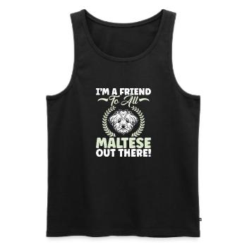 Maltese Owner Gifts - Men's Premium Organic Tank Top - black - Front - Michal (187cm)