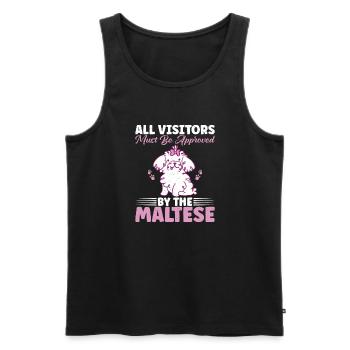Cadeaux de propriétaire maltais - Débardeur bio Premium Homme - noir - Devant - Michal (187cm)