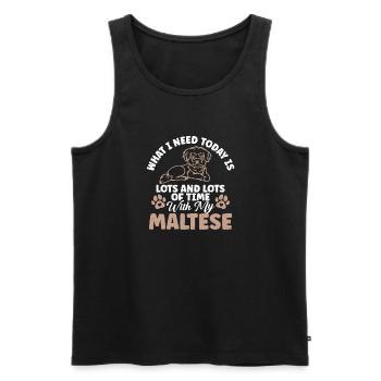 Maltese Owner Gifts - Männer Premium Bio Tank Top - Schwarz - Vorne - Michal (187cm)