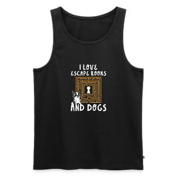 Challenge Cute I Love Escape Rooms And Dogs Puzzle - Men's Premium Organic Tank Top - black - Front - Michal (187cm)