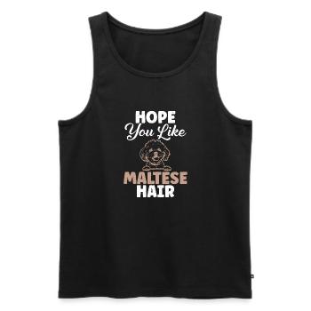 Maltese Owner Gifts - Men's Premium Organic Tank Top - black - Front - Michal (187cm)