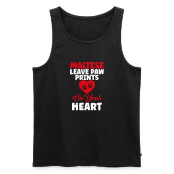 Maltese Owner Gifts - Men's Premium Organic Tank Top - black - Front - Michal (187cm)