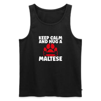 Maltese Owner Gifts - Men's Premium Organic Tank Top - black - Front - Michal (187cm)