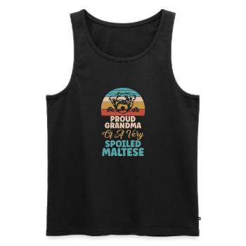 Maltese Owner Gifts - Men's Premium Organic Tank Top - black - Front - Michal (187cm)