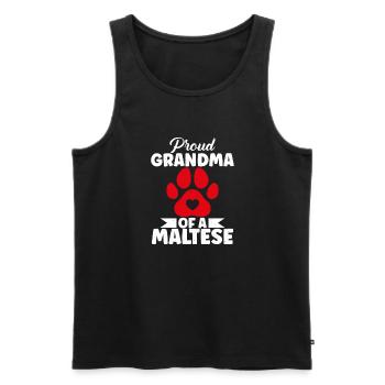 Maltese Owner Gifts - Men's Premium Organic Tank Top - black - Front - Michal (187cm)