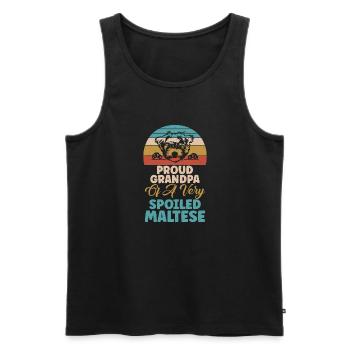 Maltese Owner Gifts - Men's Premium Organic Tank Top - black - Front - Michal (187cm)