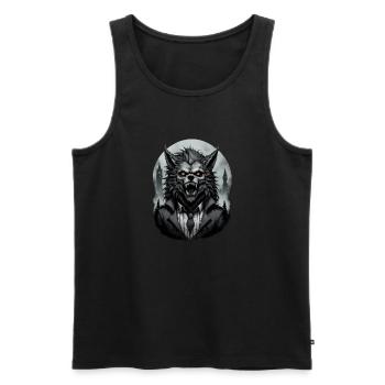 WERWOLF im Kostüm 6 - Männer Premium Bio Tank Top - Schwarz - Vorne - Michal (187cm)