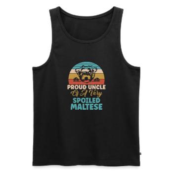Maltese Owner Gifts - Men's Premium Organic Tank Top - black - Front - Michal (187cm)