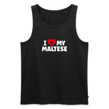 Cadeaux de propriétaire maltais - Débardeur bio Premium Homme - noir - Devant - Michal (187cm)