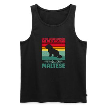 Maltese Owner Gifts - Männer Premium Bio Tank Top - Schwarz - Vorne - Michal (187cm)