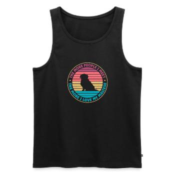 Maltese Owner Gifts - Men's Premium Organic Tank Top - black - Front - Michal (187cm)