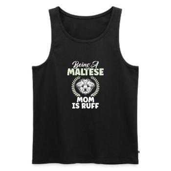 Maltese Owner Gifts - Men's Premium Organic Tank Top - black - Front - Michal (187cm)