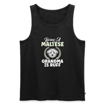Maltese Owner Gifts - Men's Premium Organic Tank Top - black - Front - Michal (187cm)