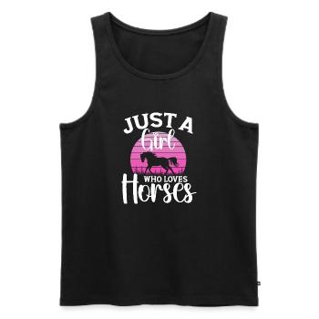 Just a girl who loves horses funny horse riding - Débardeur bio Premium Homme - noir - Devant - Michal (187cm)