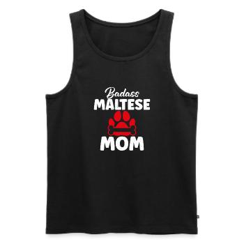 Maltese Owner Gifts - Men's Premium Organic Tank Top - black - Front - Michal (187cm)
