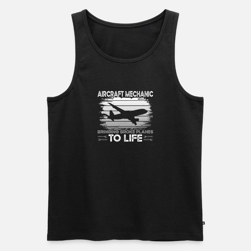 Flugzeugmechaniker Spruch - Männer Premium Bio Tank Top - Schwarz