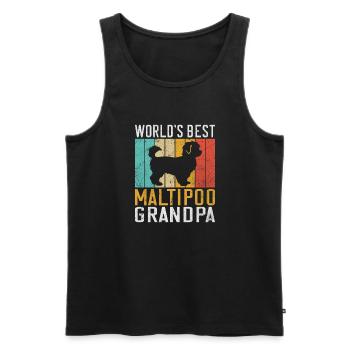 Maltipoo Gifts - Men's Premium Organic Tank Top - black - Front - Michal (187cm)