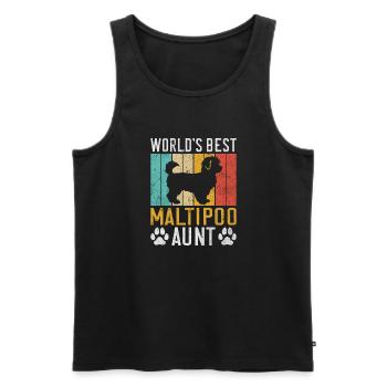 Maltipoo Gifts - Men's Premium Organic Tank Top - black - Front - Michal (187cm)