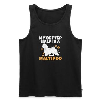 Maltipoo Gifts - Men's Premium Organic Tank Top - black - Front - Michal (187cm)