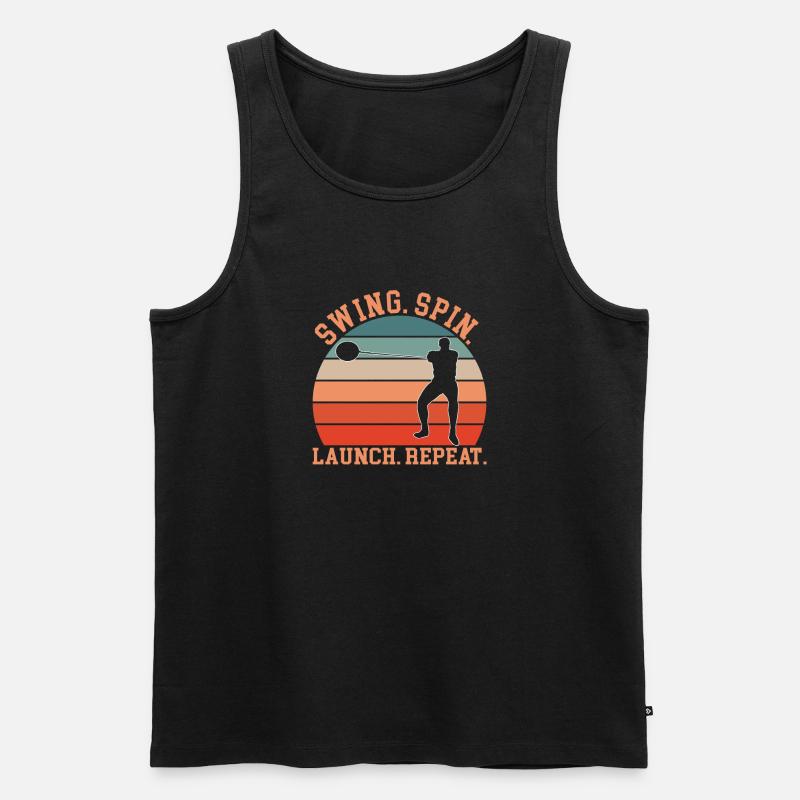 Hammerwerfer Design - Männer Premium Bio Tank Top - Schwarz