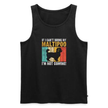 Cadeaux Maltipoo - Débardeur bio Premium Homme - noir - Devant - AI Model Male 178 light (178cm)