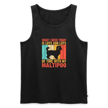 Cadeaux Maltipoo - Débardeur bio Premium Homme - noir - Devant - AI Model Male 178 light (178cm)