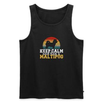 Maltipoo Gifts - Men's Premium Organic Tank Top - black - Front - Michal (187cm)