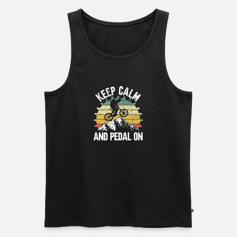 MTB Keep Calm - Männer Premium Bio Tank Top - Schwarz