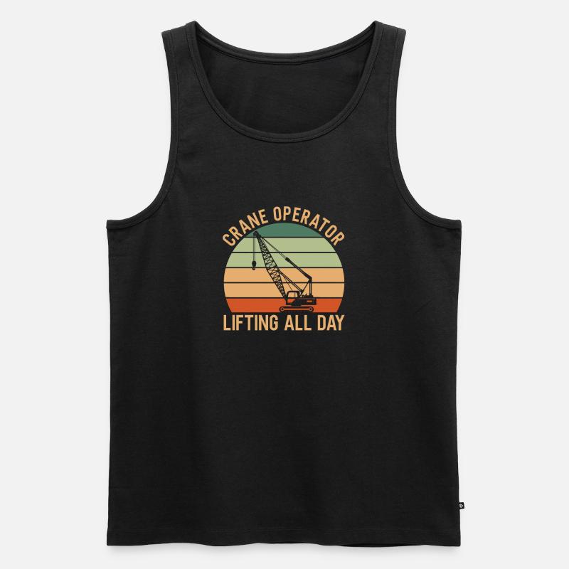 Kranfahrer Spruch - Männer Premium Bio Tank Top - Schwarz
