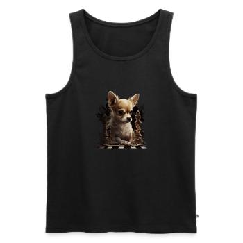 Chihuahua | Chess | Chess Player | Board | Queen | - Men's Premium Organic Tank Top - black - Front - Michal (187cm)