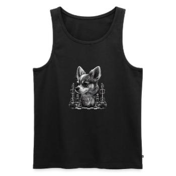 Chihuahua | Chess | Chess Player | Board | Queen | - Men's Premium Organic Tank Top - black - Front - Michal (187cm)