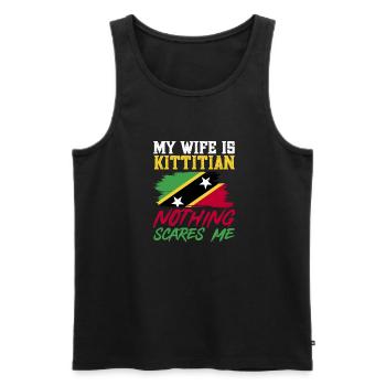 Drapeau de Saint-Kitts-et-Nevis - Débardeur bio Premium Homme - noir - Devant - Michal (187cm)