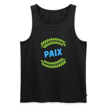 The Laurels of Peace - Men's Premium Organic Tank Top - black - Front - AI Model Male 178 light (178cm)