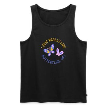 Butterfly Lover Gifts - Men's Premium Organic Tank Top - black - Front - Michal (187cm)