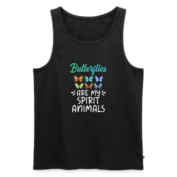 Butterfly Lover Gifts - Men's Premium Organic Tank Top - black - Front - Michal (187cm)