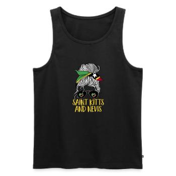 St. Kitts und Nevis Flagge - Männer Premium Bio Tank Top - Schwarz - Vorne - Michal (187cm)