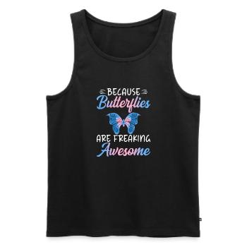 Cadeaux d’amoureux des papillons - Débardeur bio Premium Homme - noir - Devant - Michal (187cm)