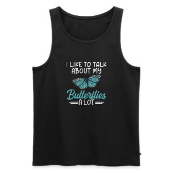 Cadeaux d’amoureux des papillons - Débardeur bio Premium Homme - noir - Devant - Michal (187cm)